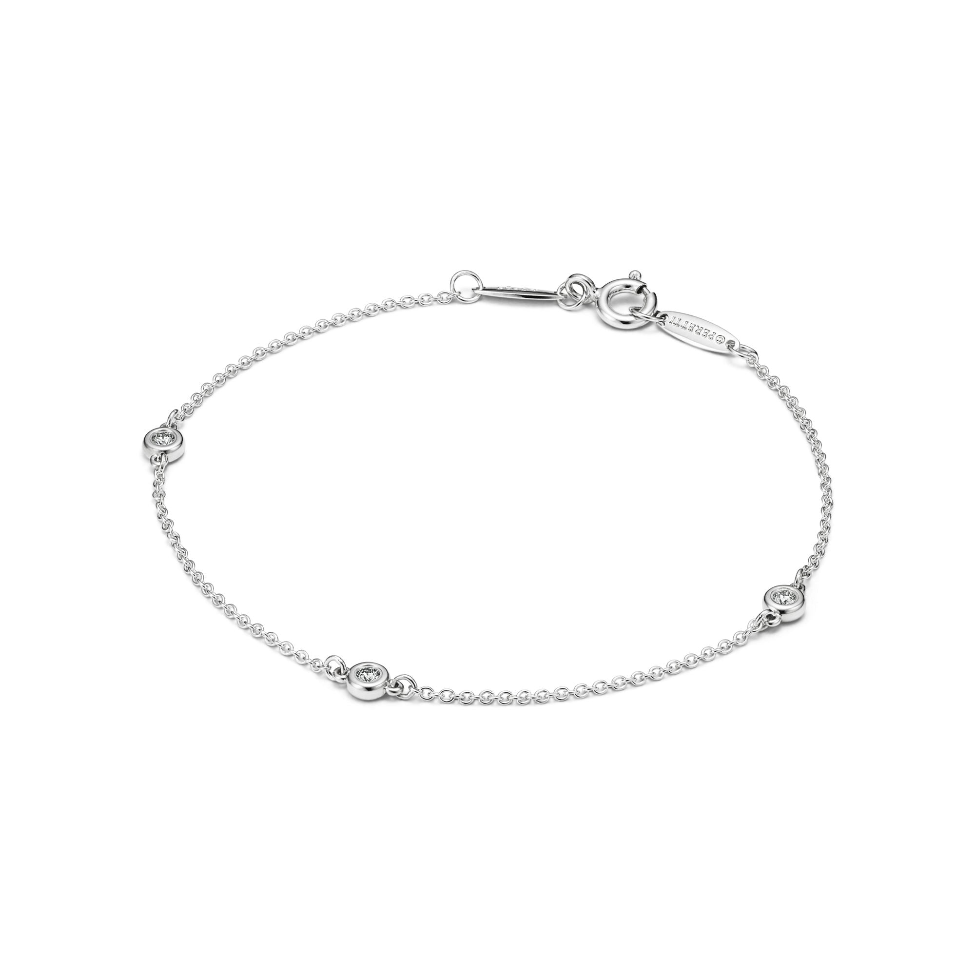Round Stone Bracelet – 925 Sterling Silver