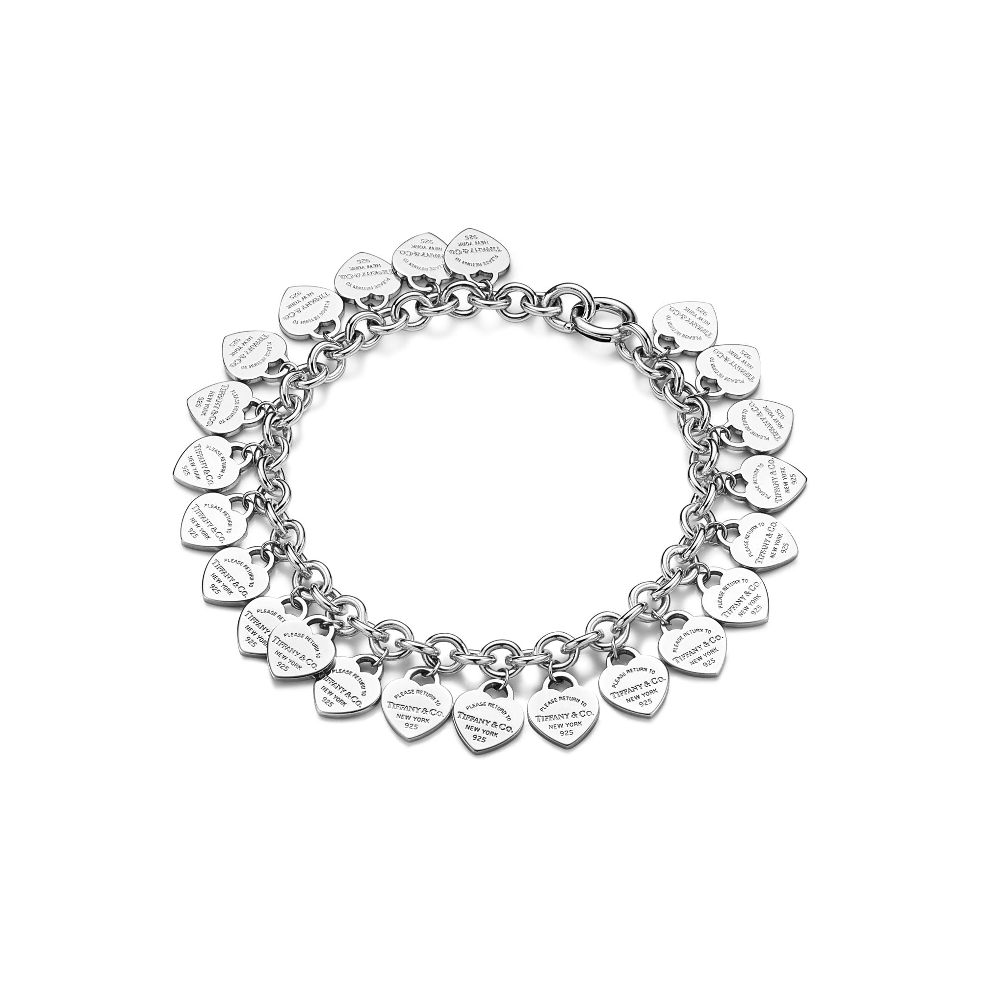 Multi-Heart Tag Bracelet – 925 Sterling Silver