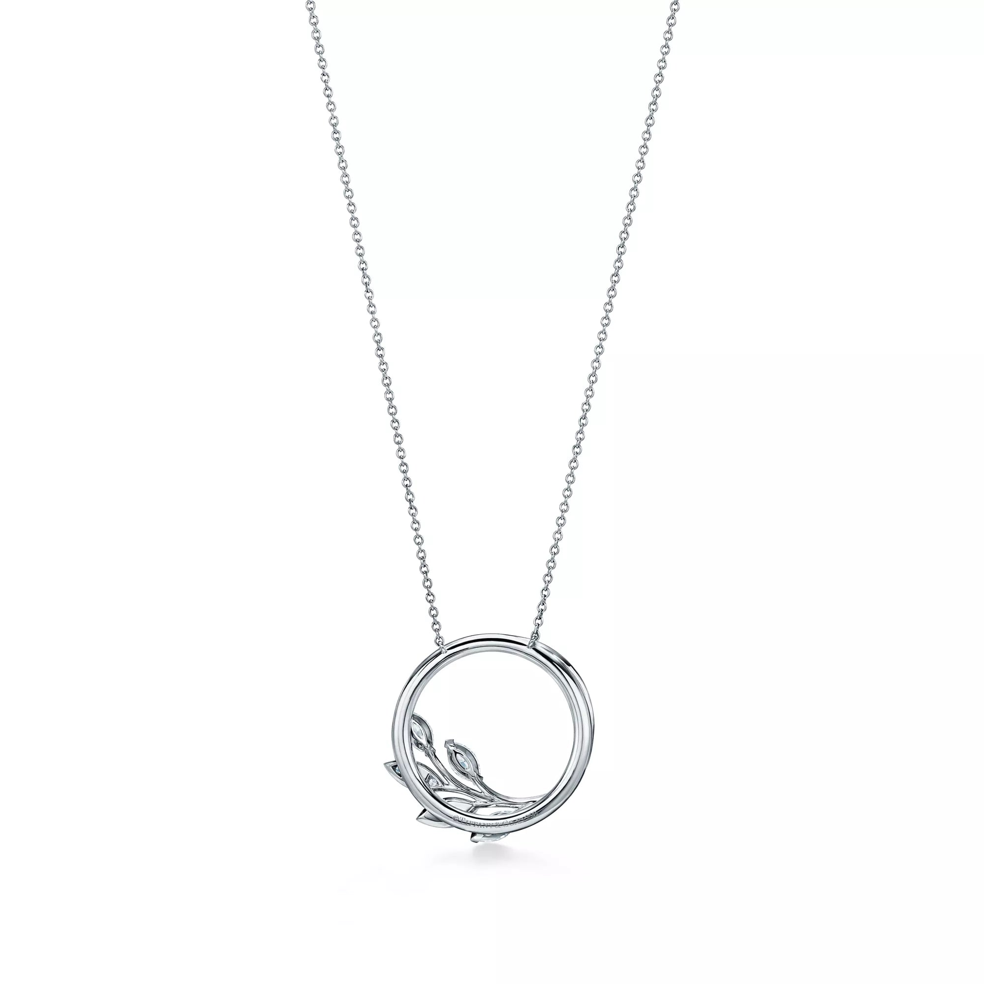 Tiffany Victoria® Diamond Vine Circle Pendant in Platinum