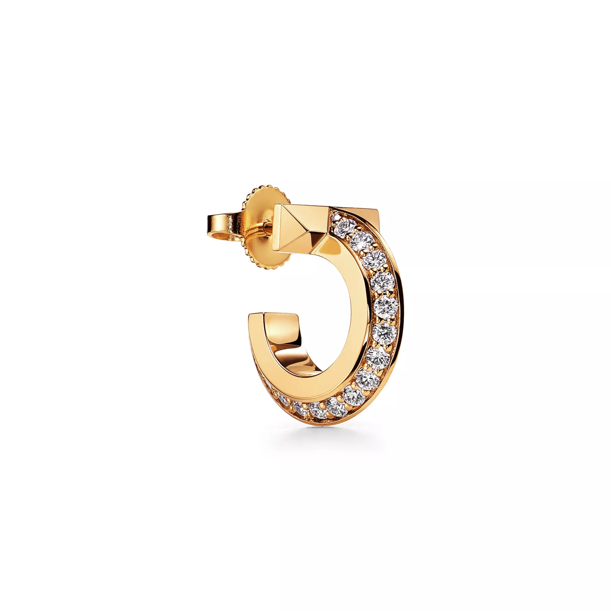 Tiffany T T1 Hoop Earrings in Yellow Gold with Diamonds