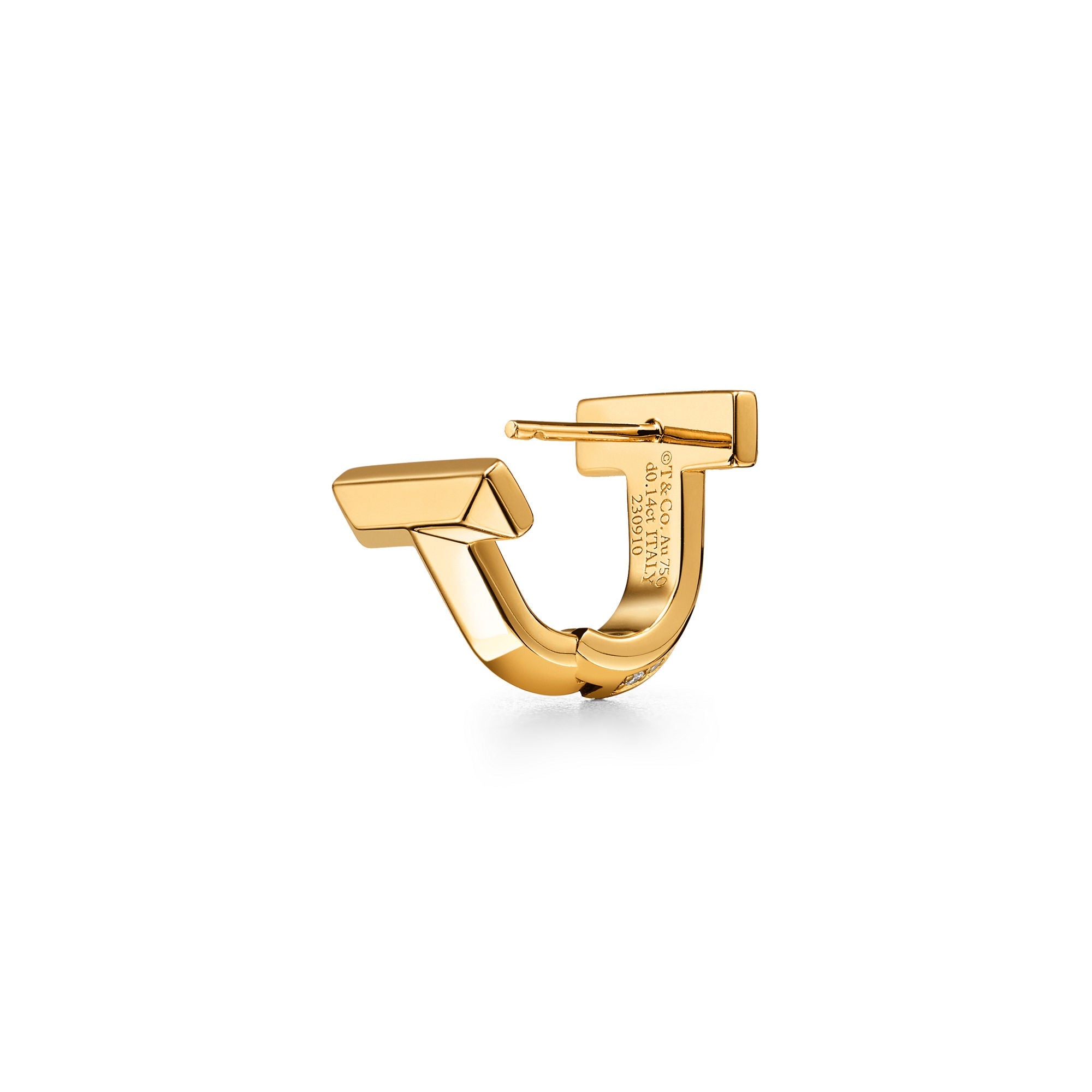 T Stone Huggie Silver Earrings – 925 Sterling Silver