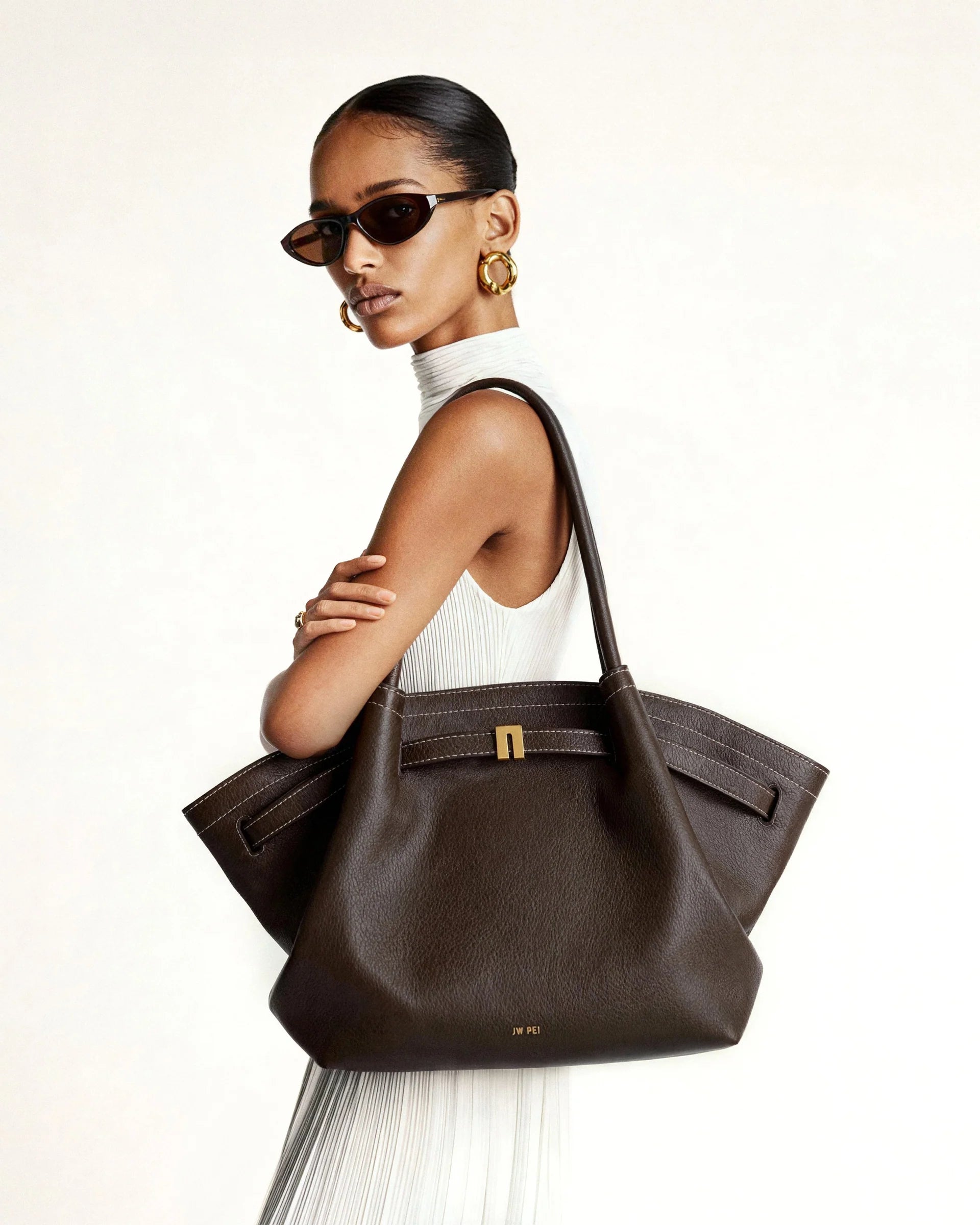 Hana Large Tote Bag - Dark Brown