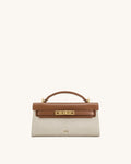 Noor Top Handle Bag - Brown Canvas