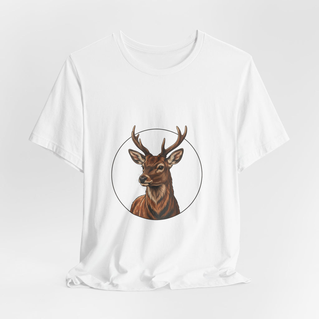 Deer Portrait T-Shirt — Rustic Antler Wildlife Tee