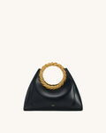 Amiya Leaf Handle Sculpture Bag - Black