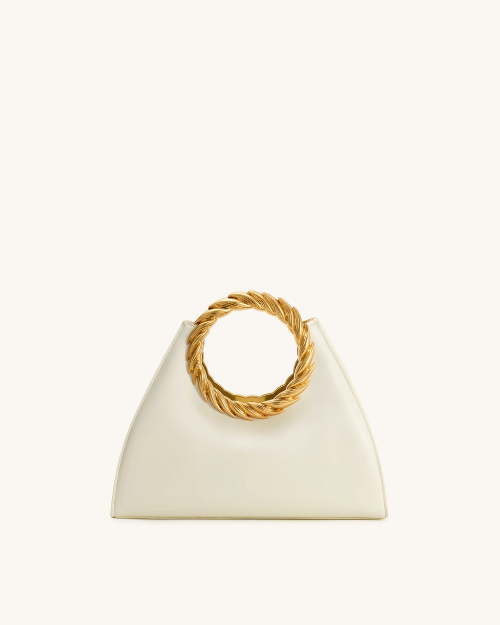 Amiya Leaf Handle Sculpture Bag - White