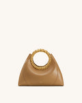 Amiya Leaf Handle Sculpture Bag - Brown