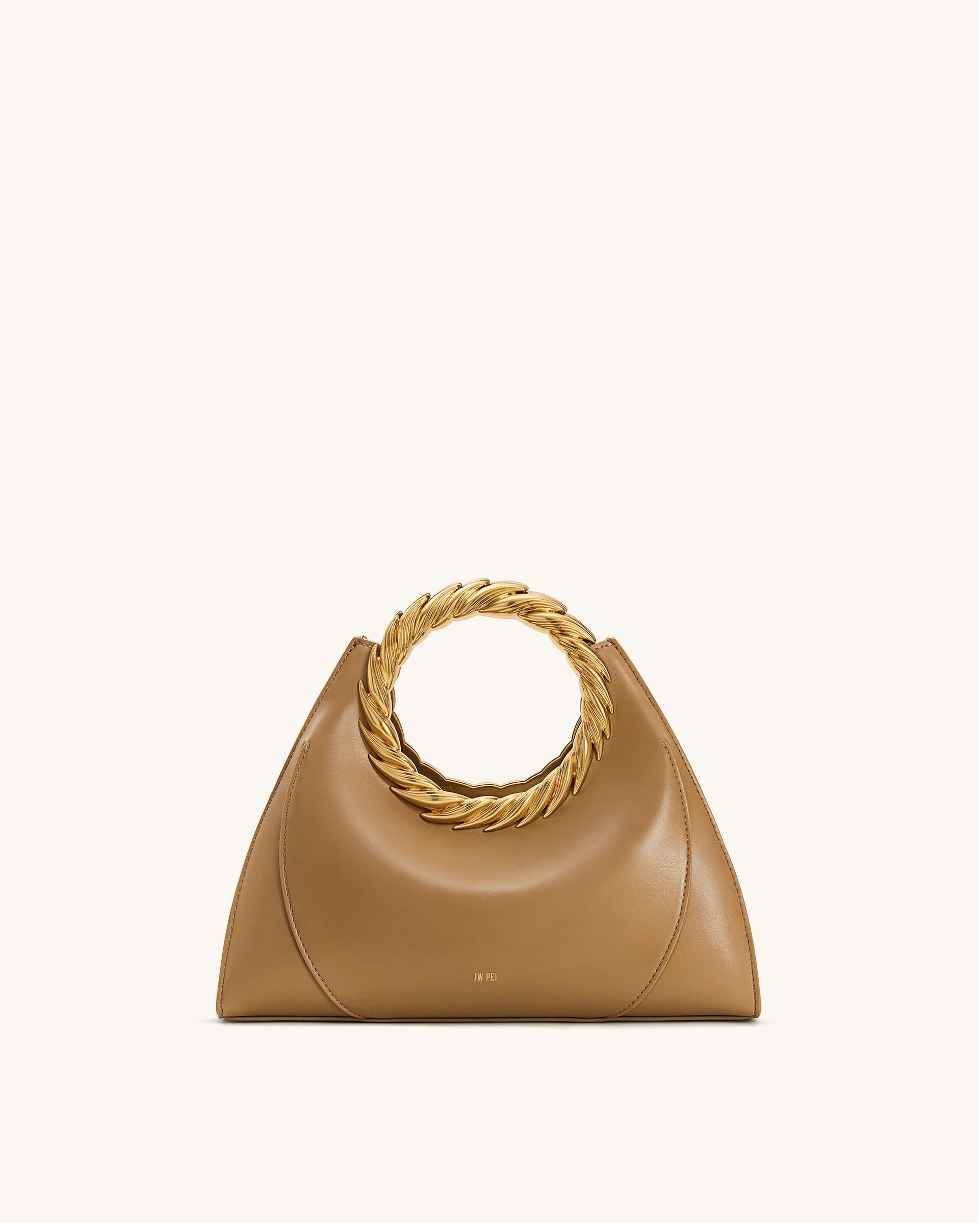 Amiya Leaf Handle Sculpture Bag - Brown
