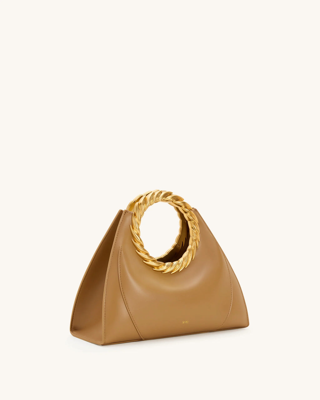 Amiya Leaf Handle Sculpture Bag - Brown