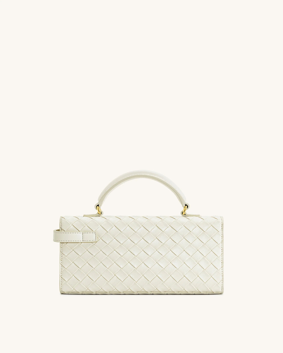 Keyla Weave Texture Top Handle Bag - White