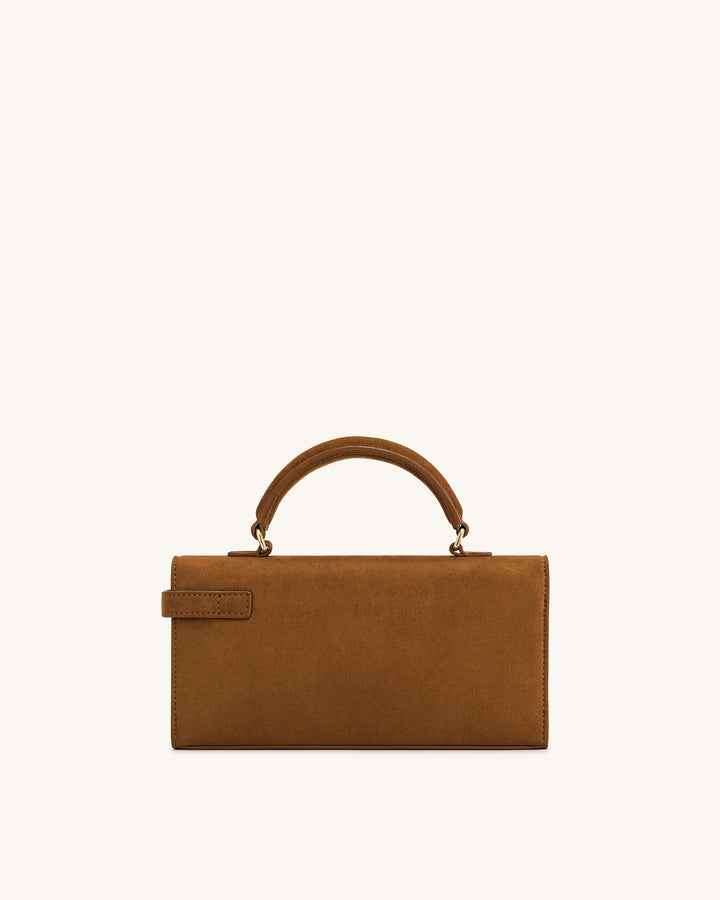 Keyla Suede Top Handle Bag - Brown