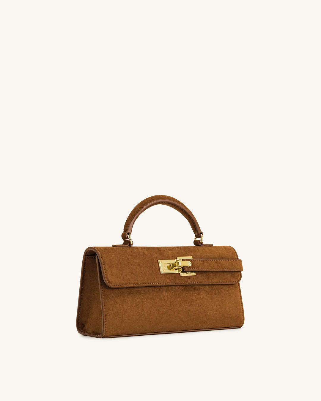 Keyla Suede Top Handle Bag - Brown