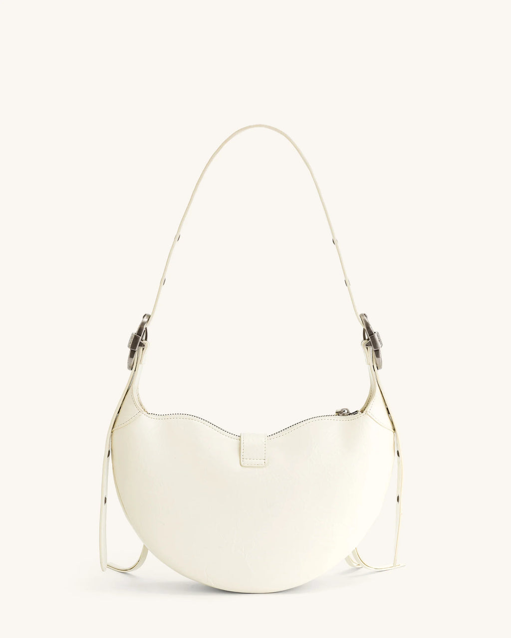 Tessa Crushed Shoulder Bag - White