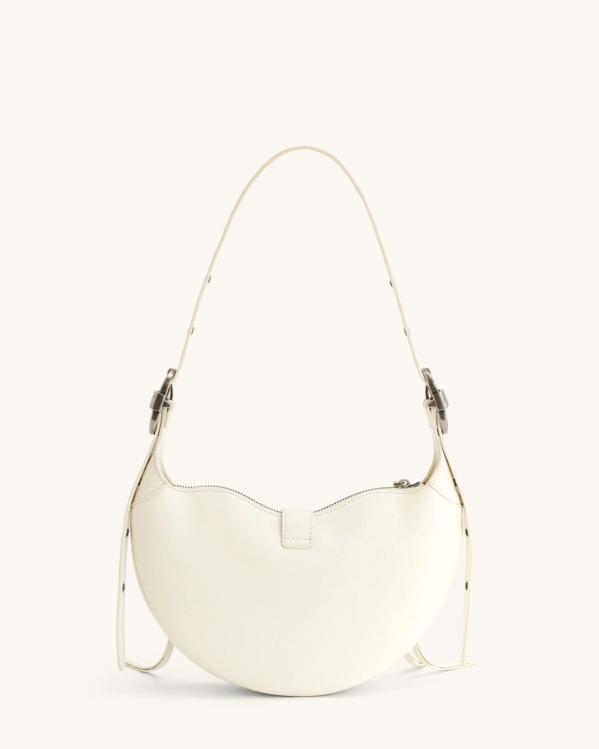 Tessa Crushed Shoulder Bag - White