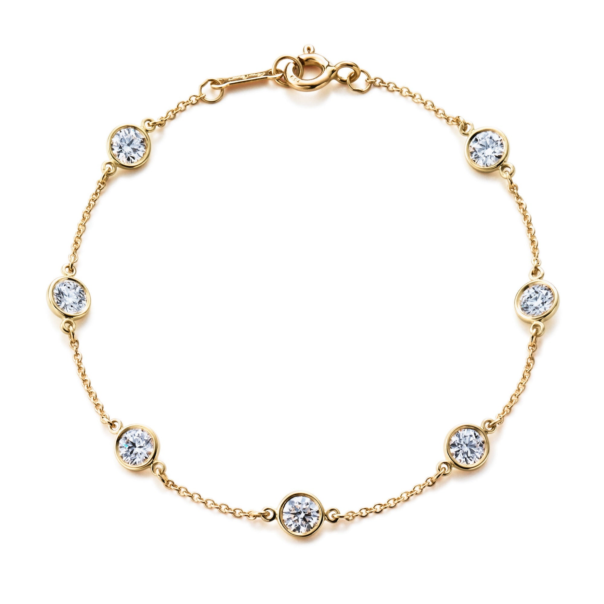 Round Diamonds Silver Bracelet – 925 Sterling Silver