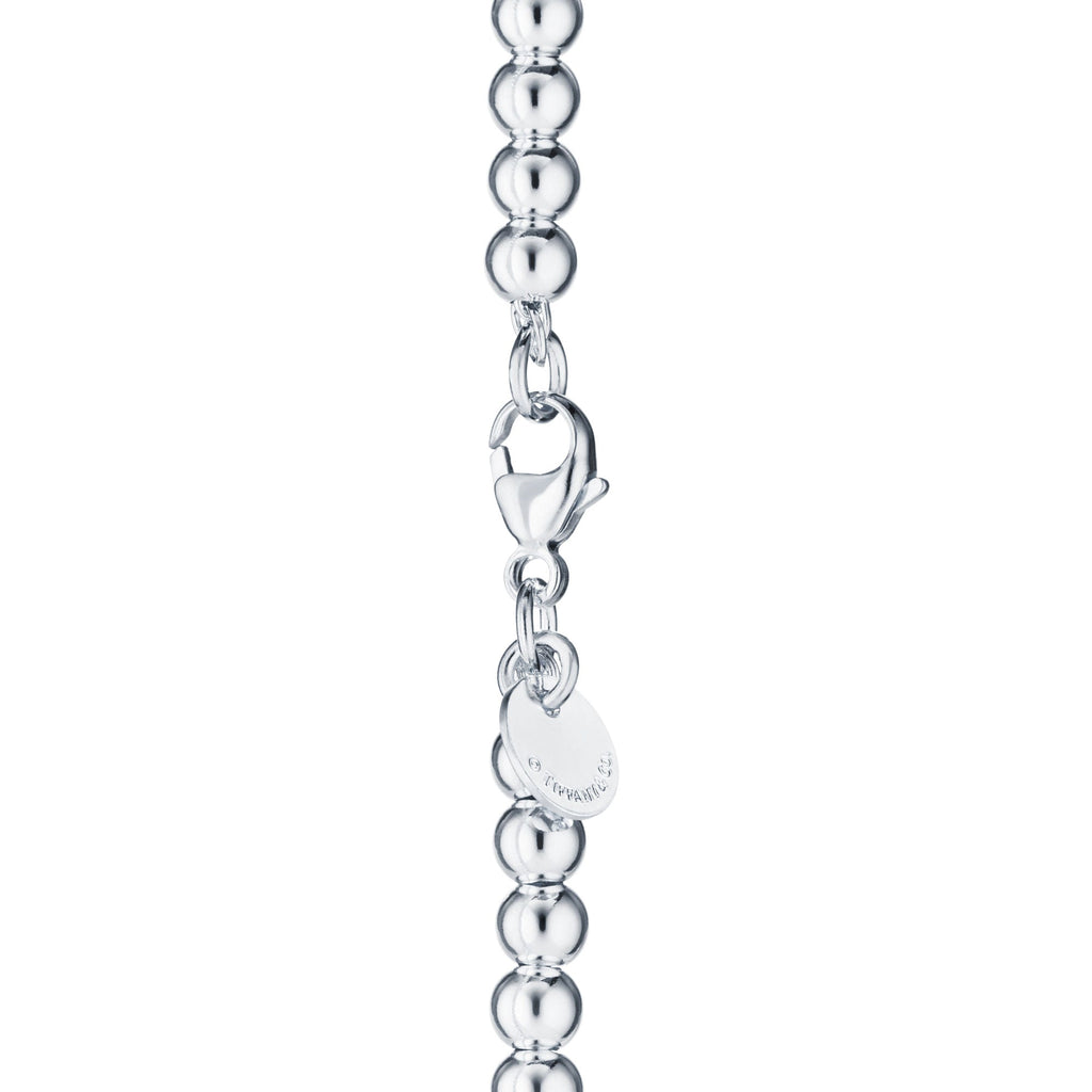 Blue Heart Tag Bead Bracelet – 925 Sterling Silver