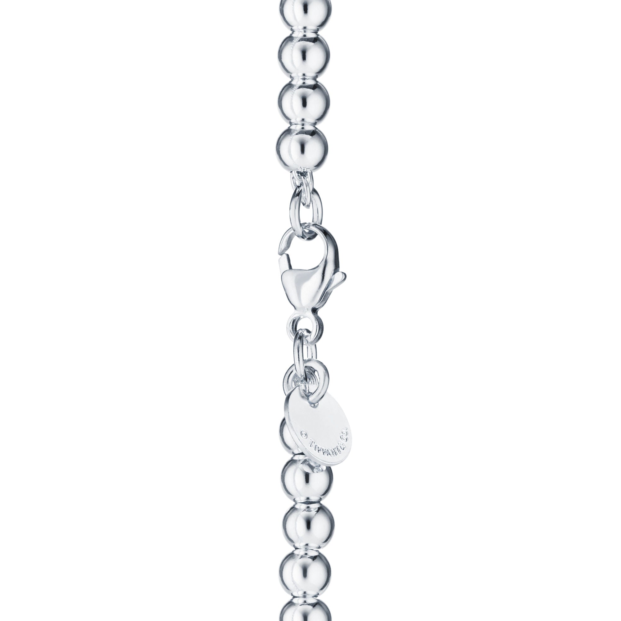 Blue Heart Tag Bead Bracelet – 925 Sterling Silver