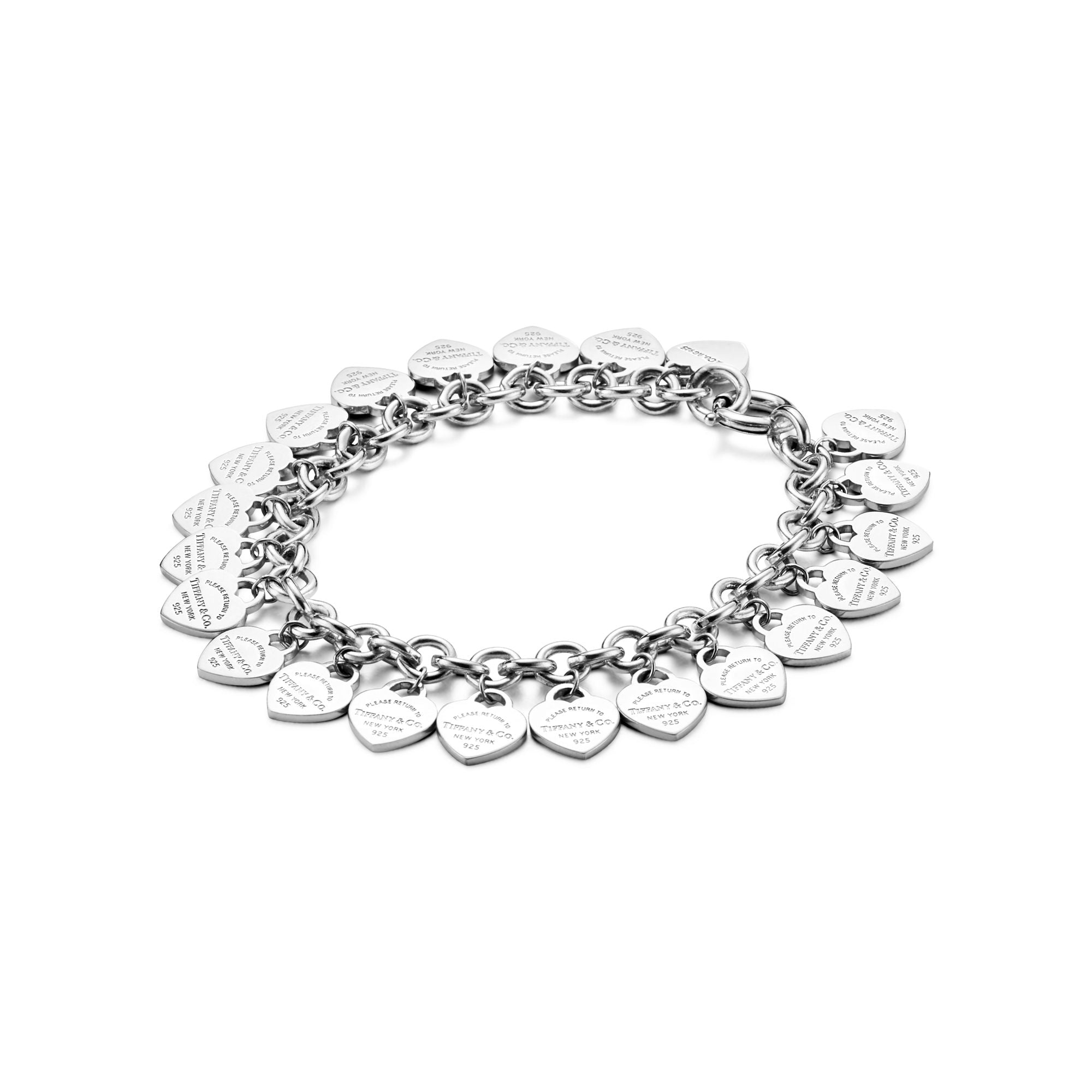 Multi-Heart Tag Bracelet – 925 Sterling Silver