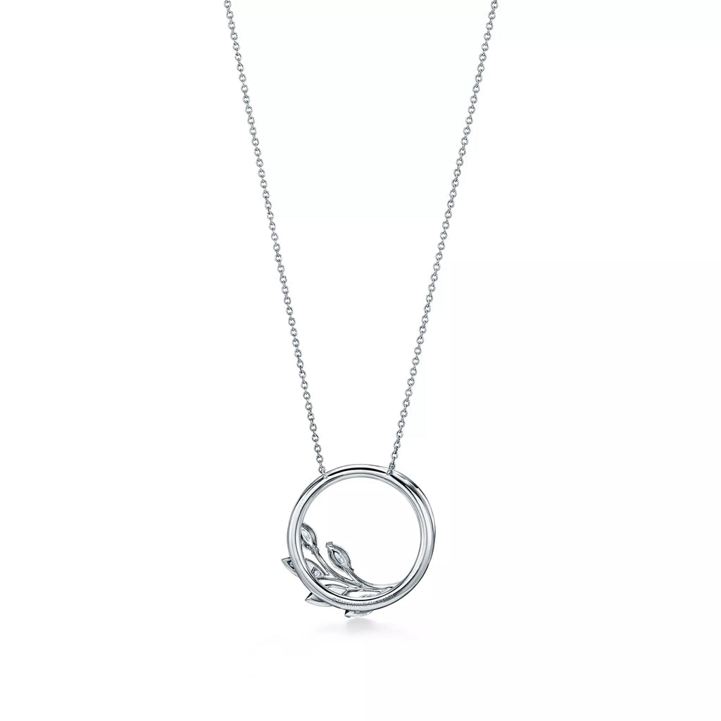 Tiffany Victoria® Diamond Vine Circle Pendant in Platinum
