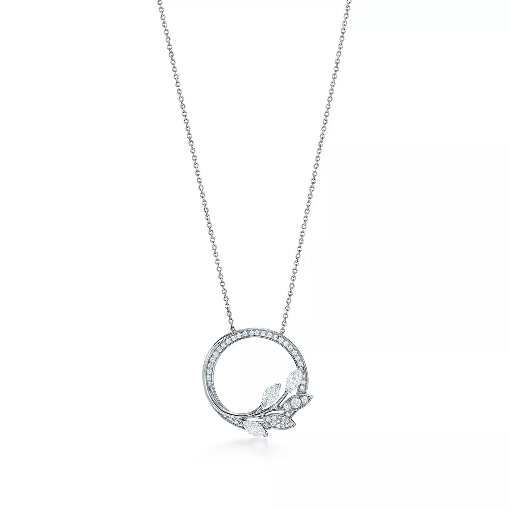 Tiffany Victoria® Diamond Vine Circle Pendant in Platinum
