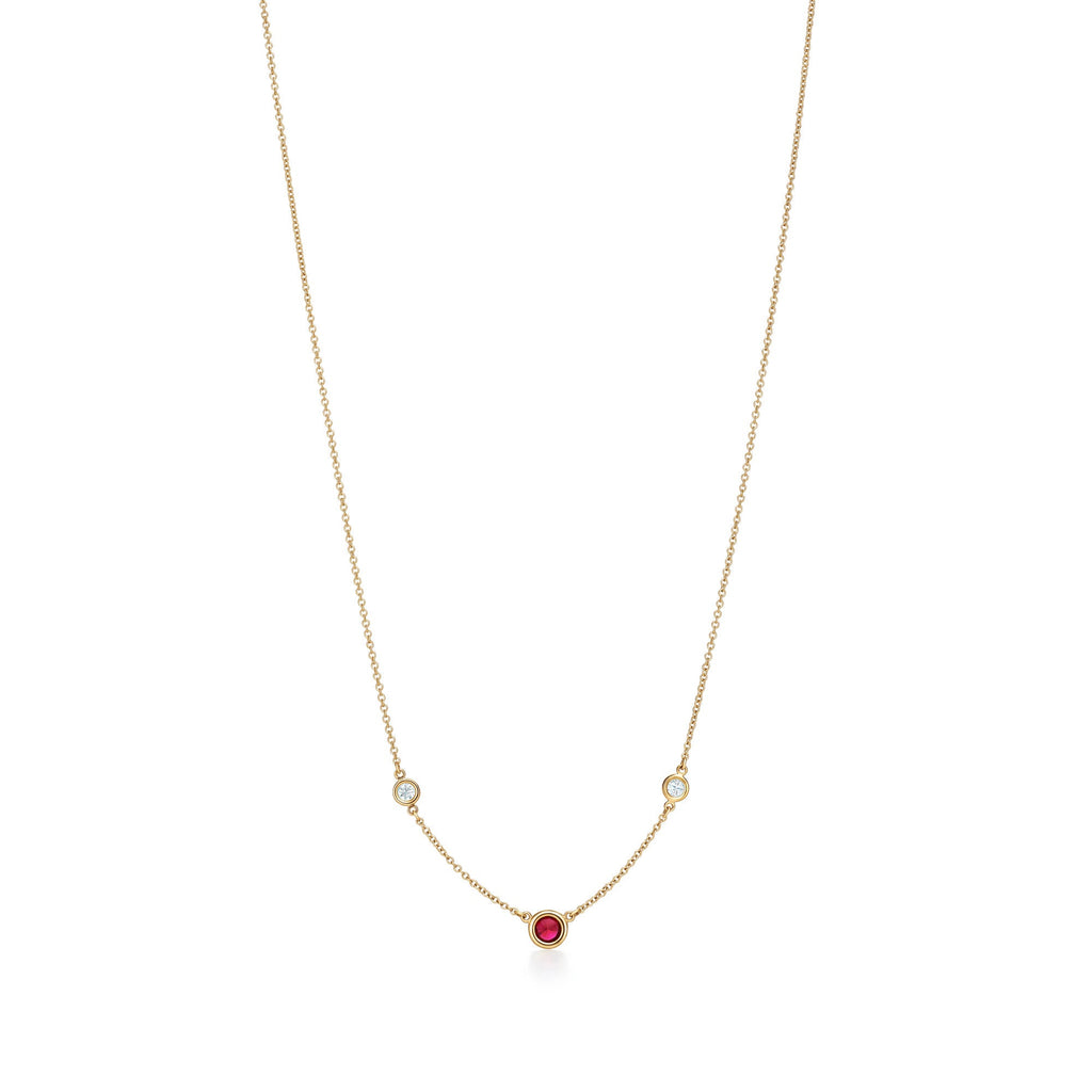 Color by the Yard Ruby & Diamond Necklace – 925 Sterling Silver