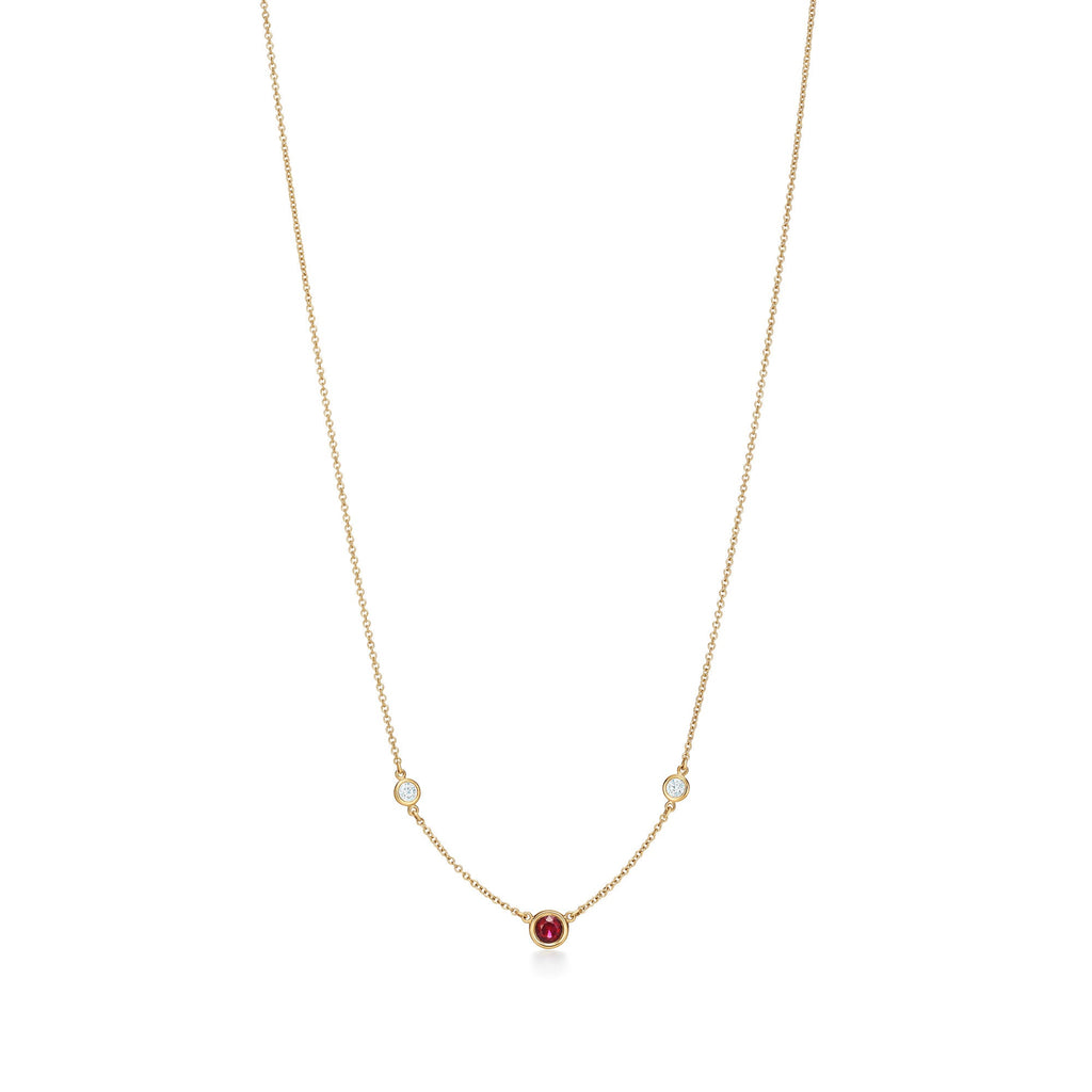 Color by the Yard Ruby & Diamond Necklace – 925 Sterling Silver