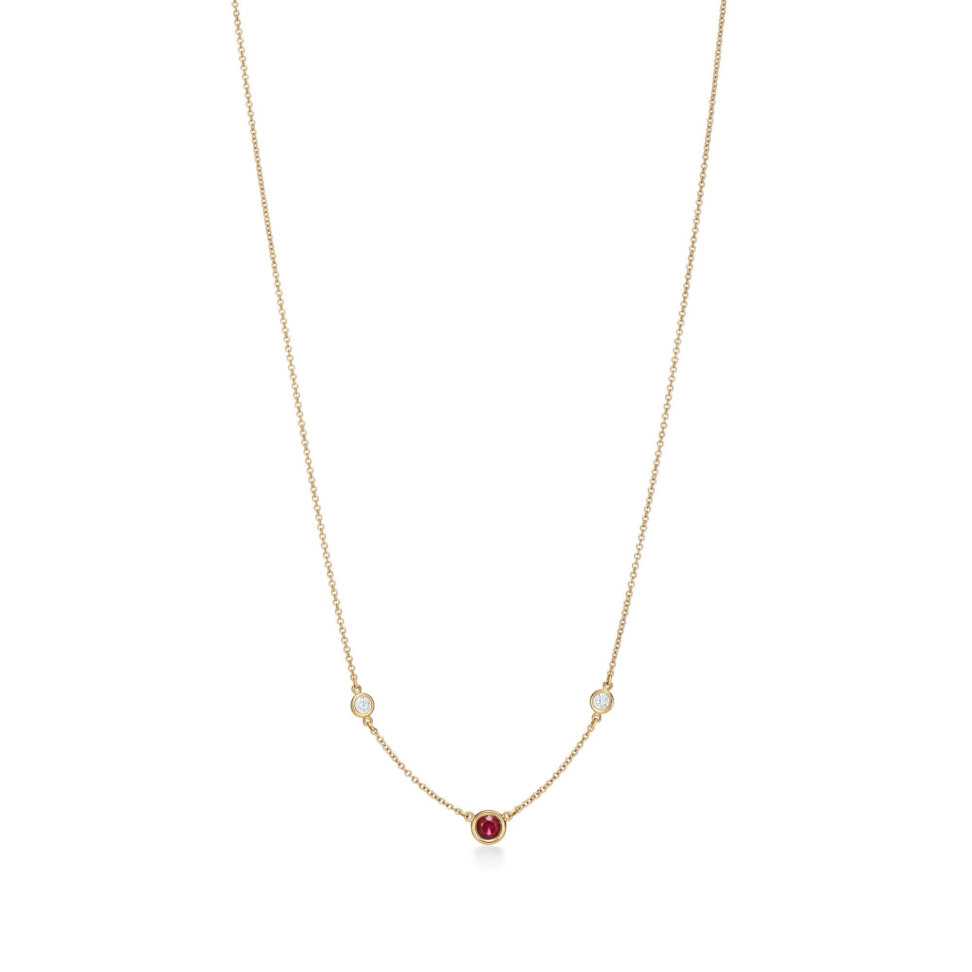 Color by the Yard Ruby & Diamond Necklace – 925 Sterling Silver