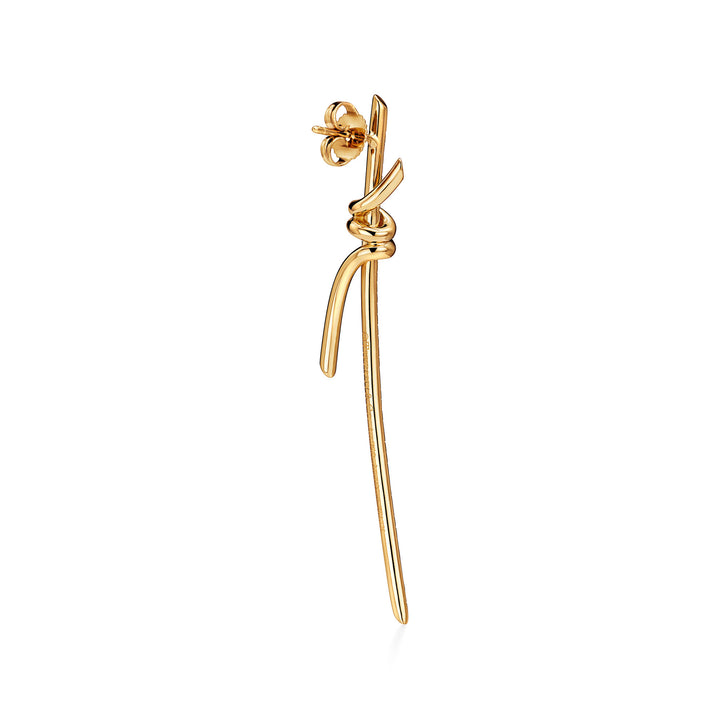 Knot Taşlı Gümüş Sallantılı Küpe - 925 Ayar