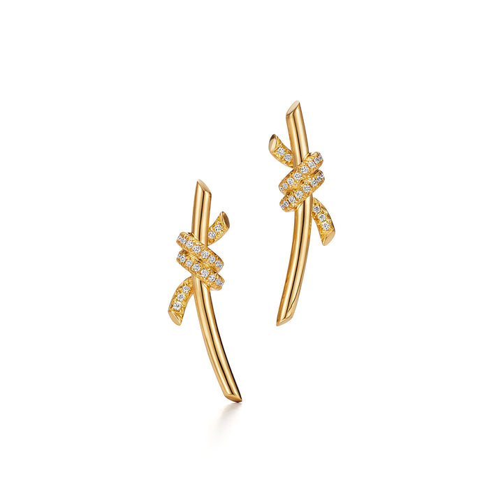 Knot Taşlı Gümüş Küpe - 925 Ayar