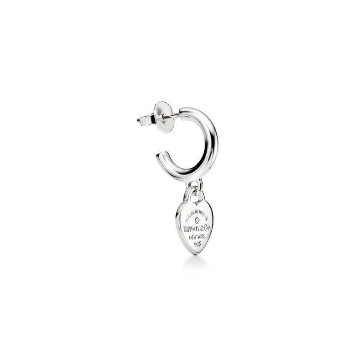 Return  Kalp Gümüş Halka Küpe - 925 Ayar