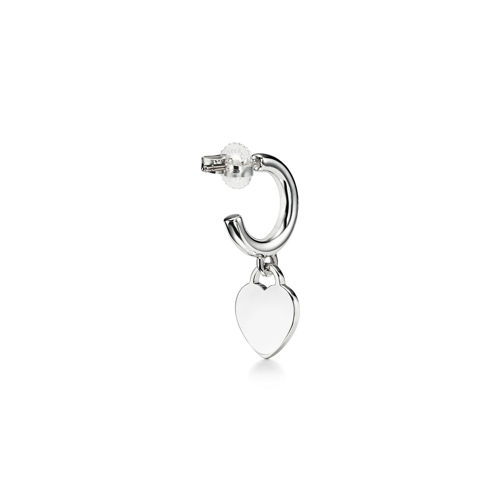 Return Heart Hoop Silver Earrings – 925 Sterling Silver