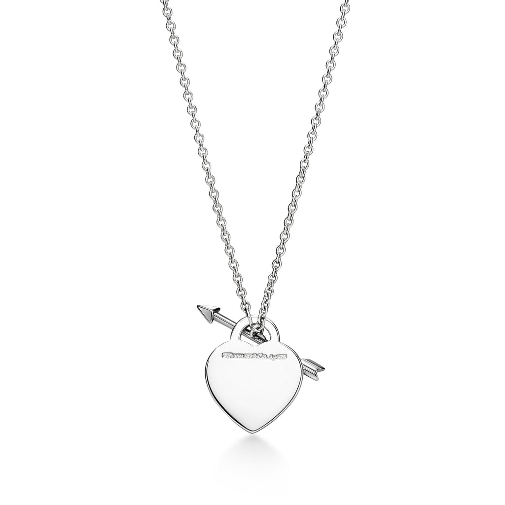 Heart Tag & Arrow Toggle Necklace – 925 Sterling Silver