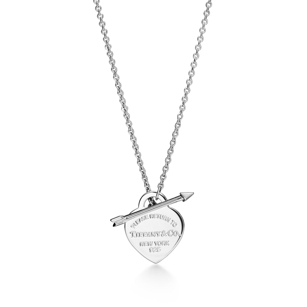 Heart Tag & Arrow Toggle Necklace – 925 Sterling Silver