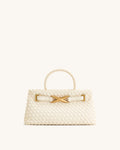 Elora Woven Tote Bag - White