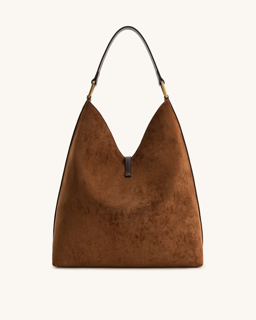 Aria  Suede Shoulder Bag - Brown