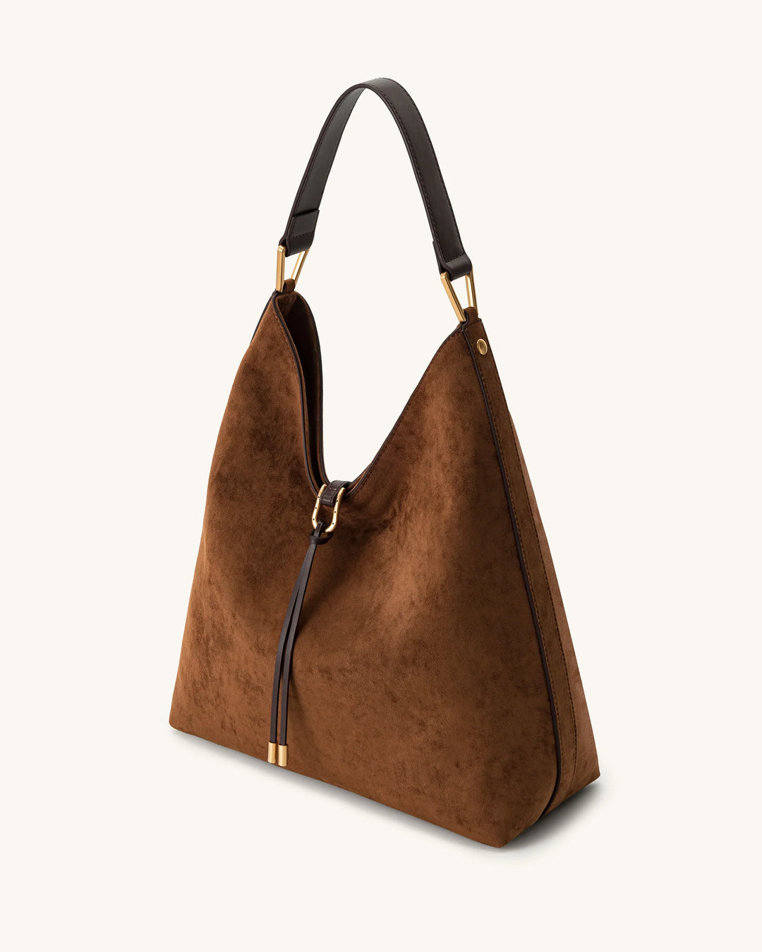 Aria  Suede Shoulder Bag - Brown