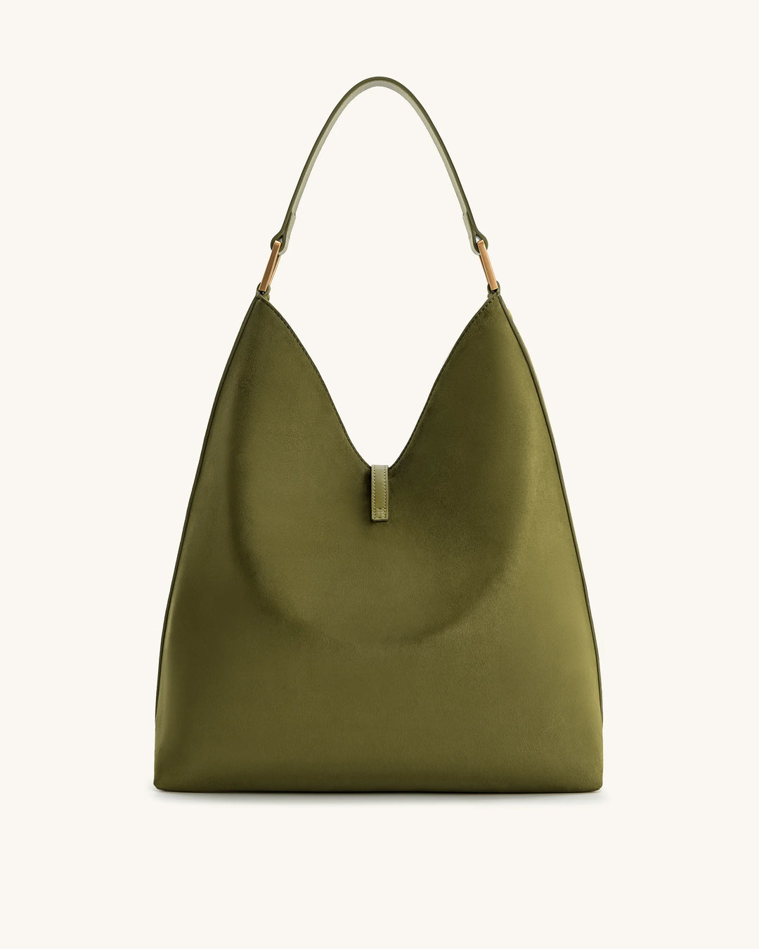 Aria  Suede Shoulder Bag - Dark Olive