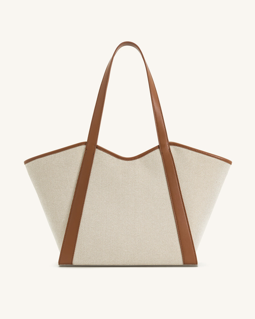 Kiana Large Capacity Tote Bag - Brown Canvas
