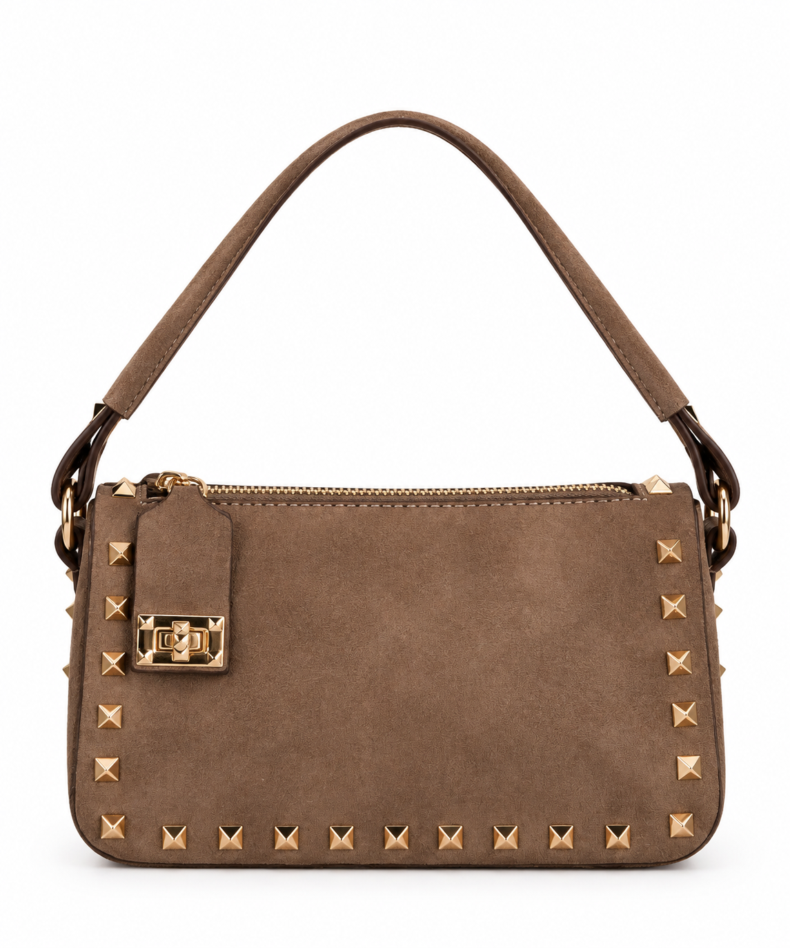 Rivet Suede Shoulder Bag