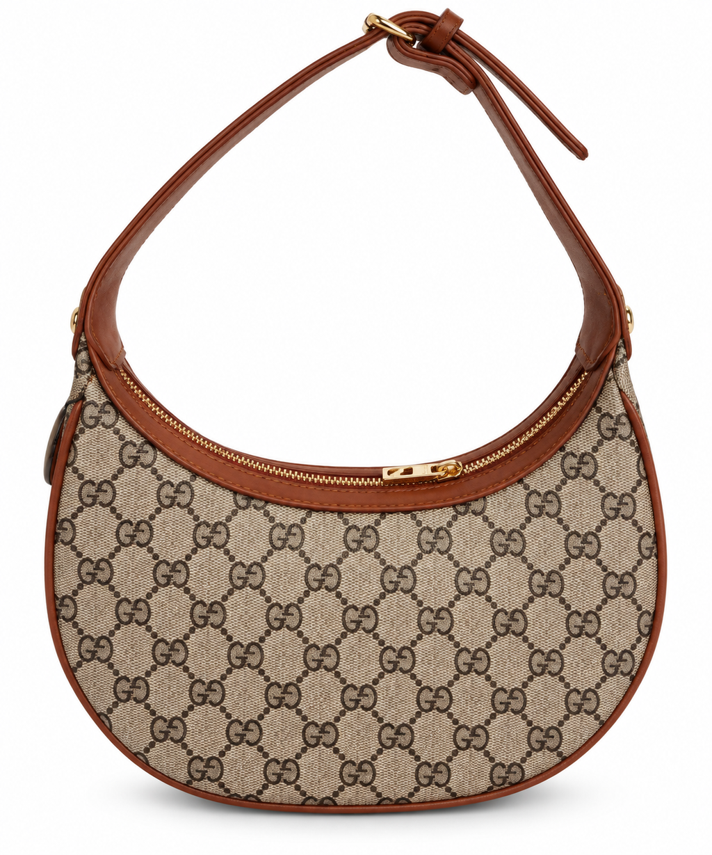 Milano Monogram Desenli Taba Detaylı Omuz Çantası