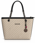Élise Monogram Tote Çanta – Bej & Siyah
