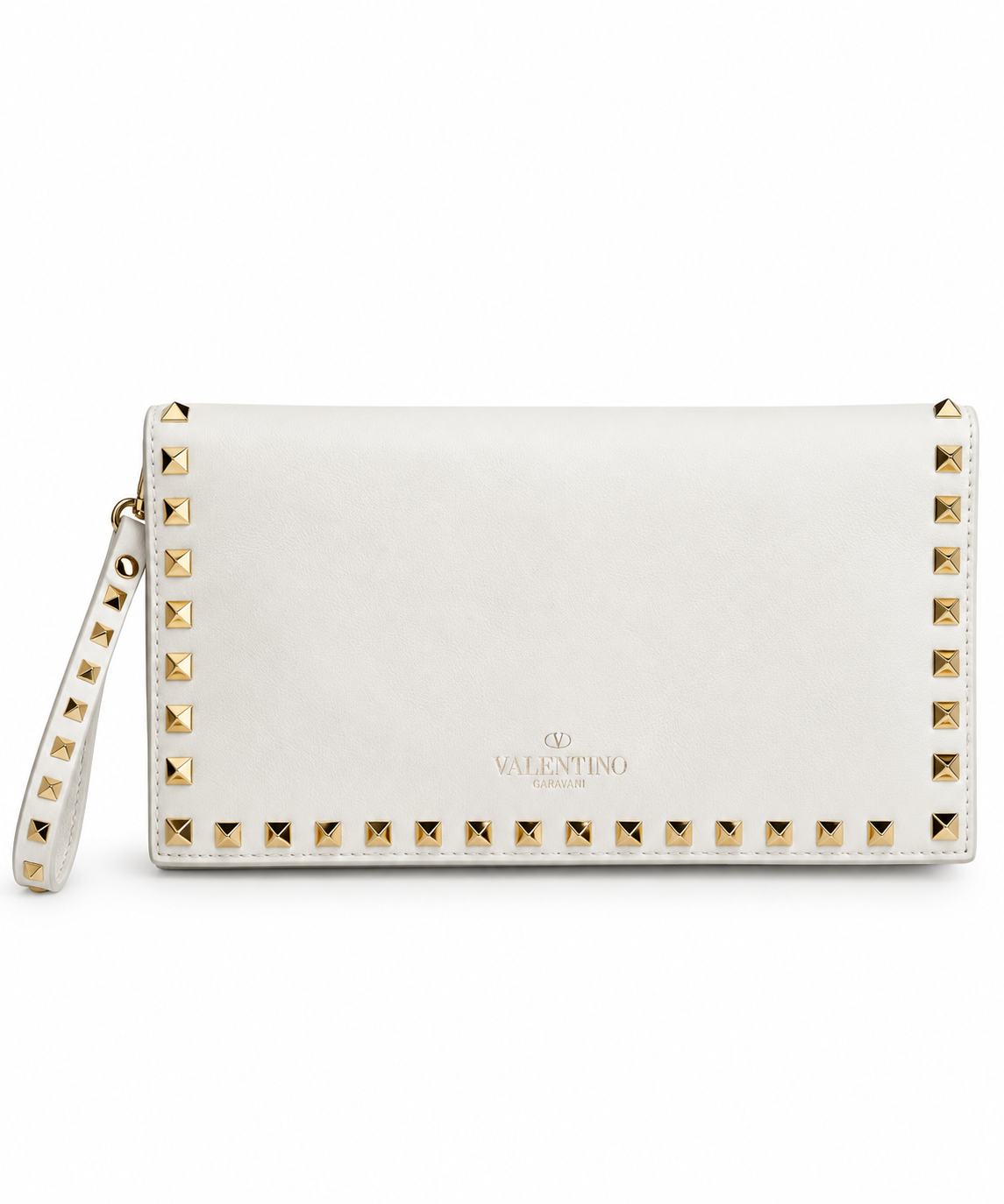 Bianca Prestige Beyaz Gold Troklu Clutch Çanta