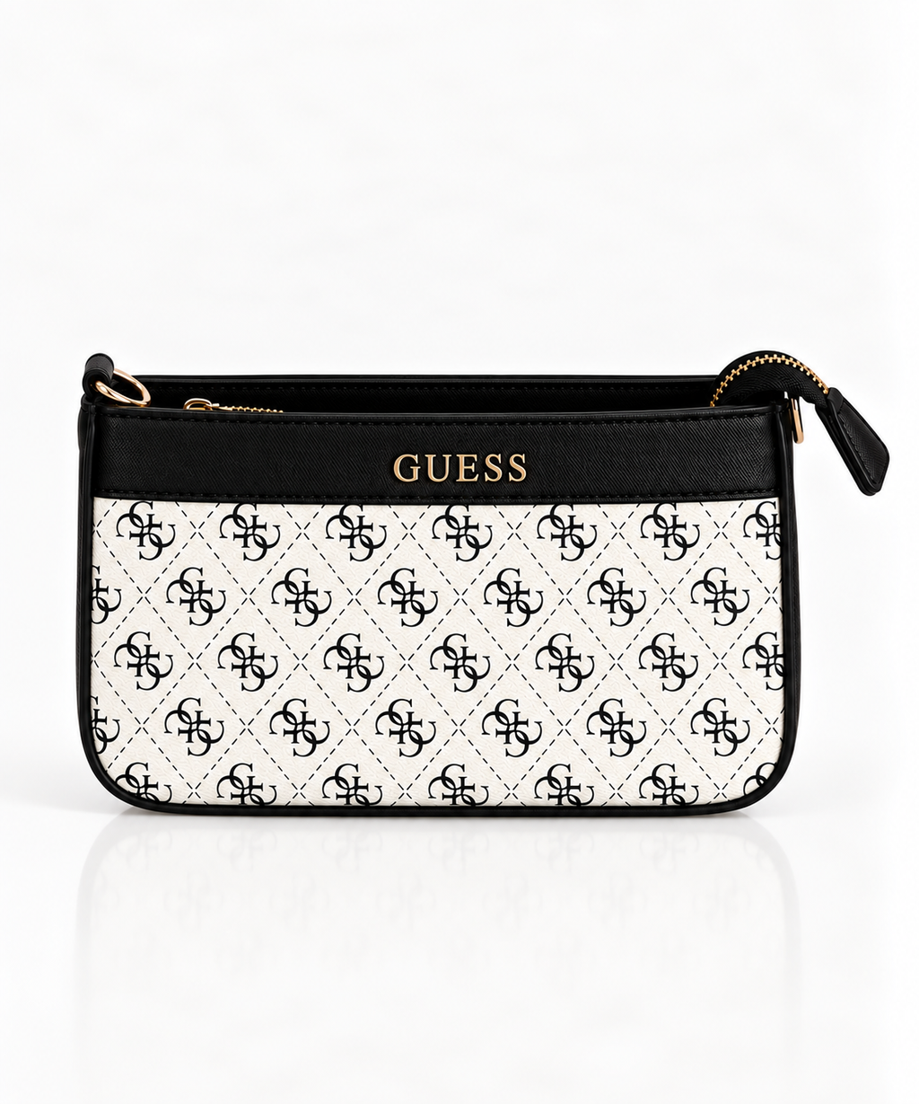 Noelle Monogram Mini Omuz Çantası – Kahve/Ekru