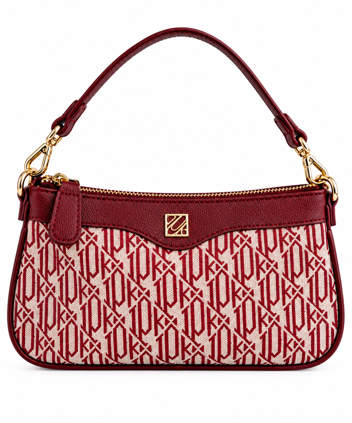 Ruby Monogram Omuz Çantası – Bordo