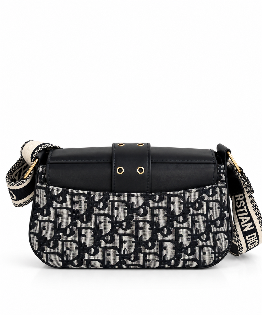 Oblique Saddle Bag – Black & Gold