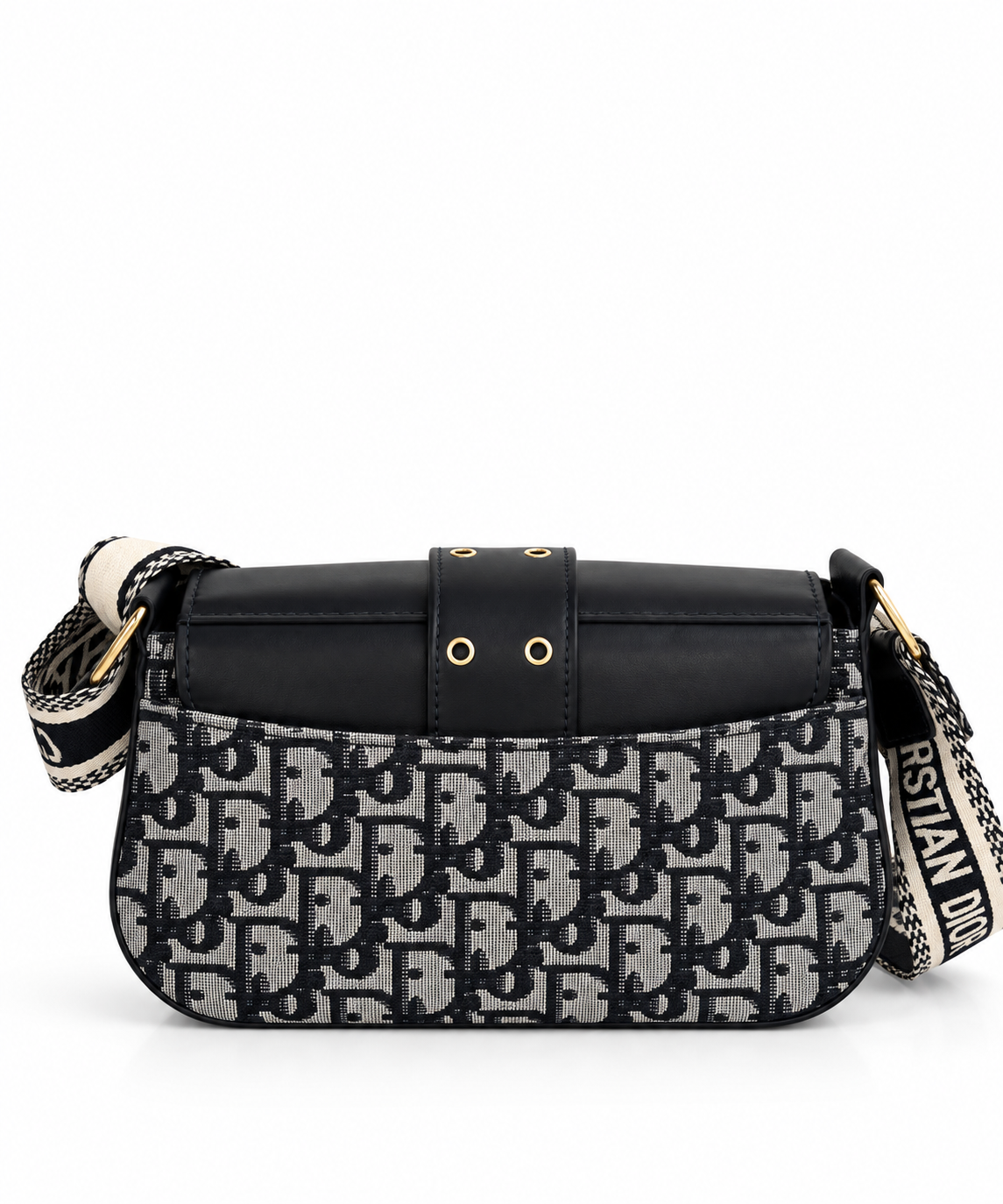 Oblique Saddle Bag – Black & Gold