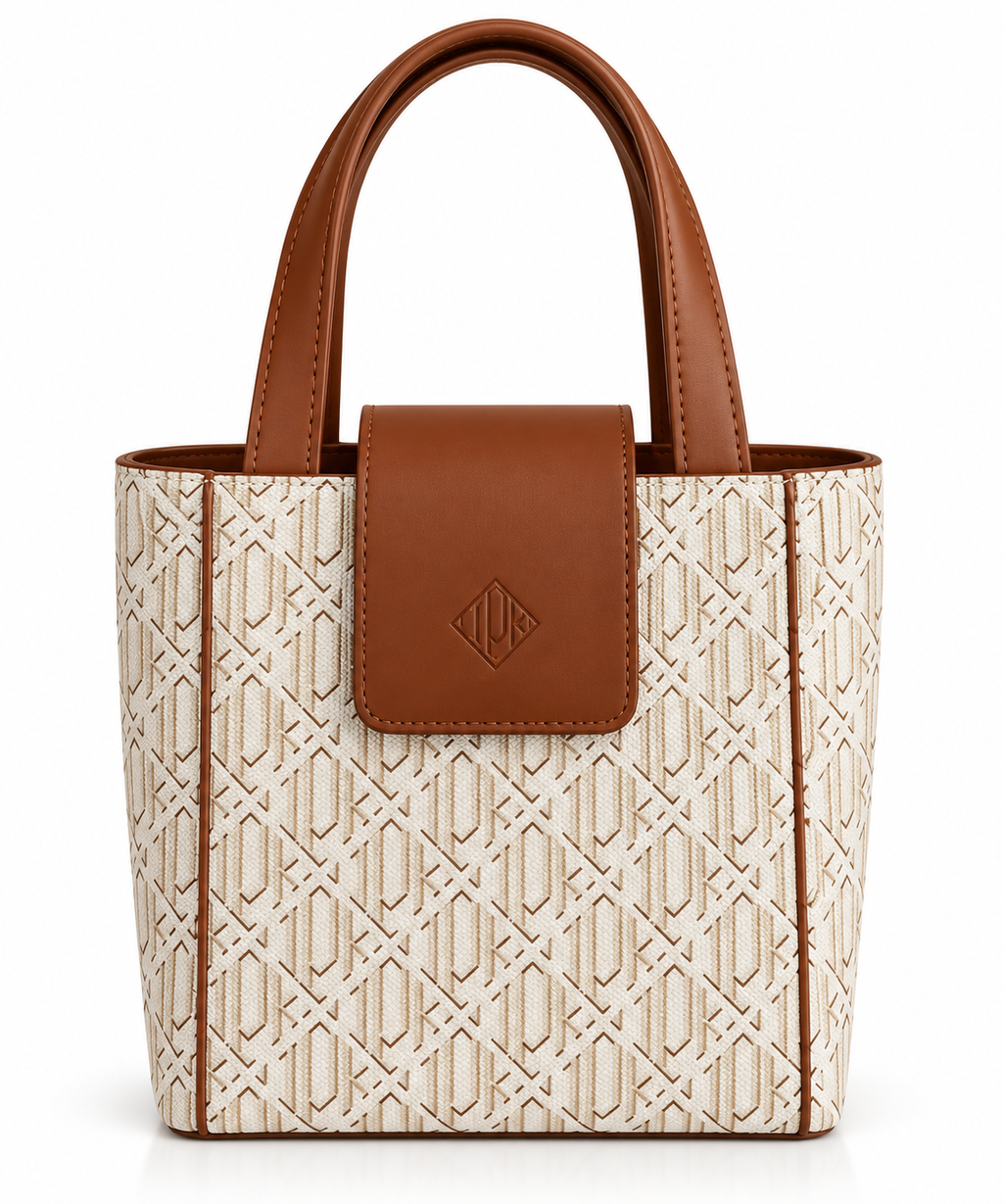 Monogram Krem & Taba Tote Çanta