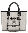 Rue Cambon Dokulu Büyük Tote Çanta – Gri
