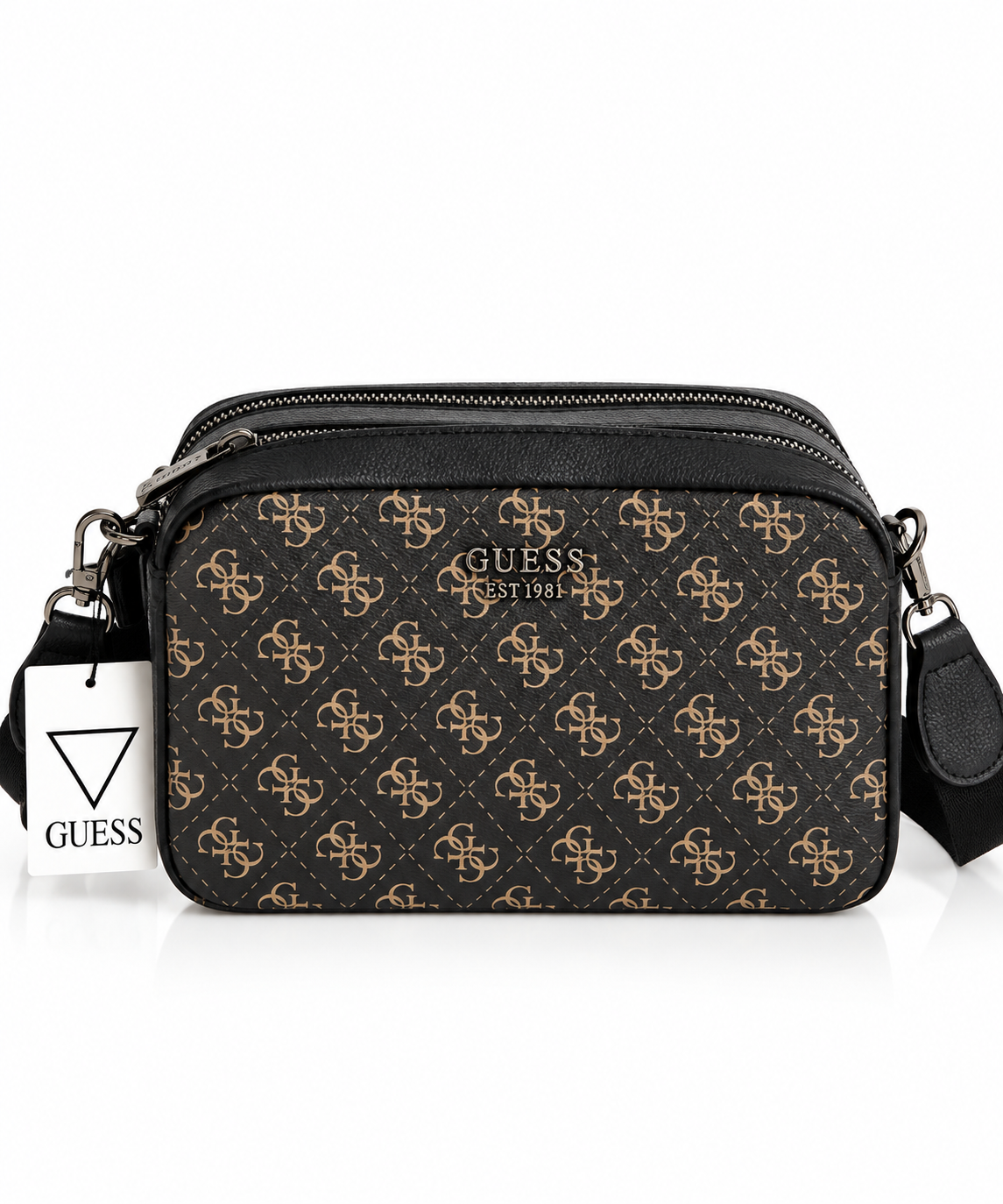 Noelle Logo Desenli Kahve Crossbody Çanta
