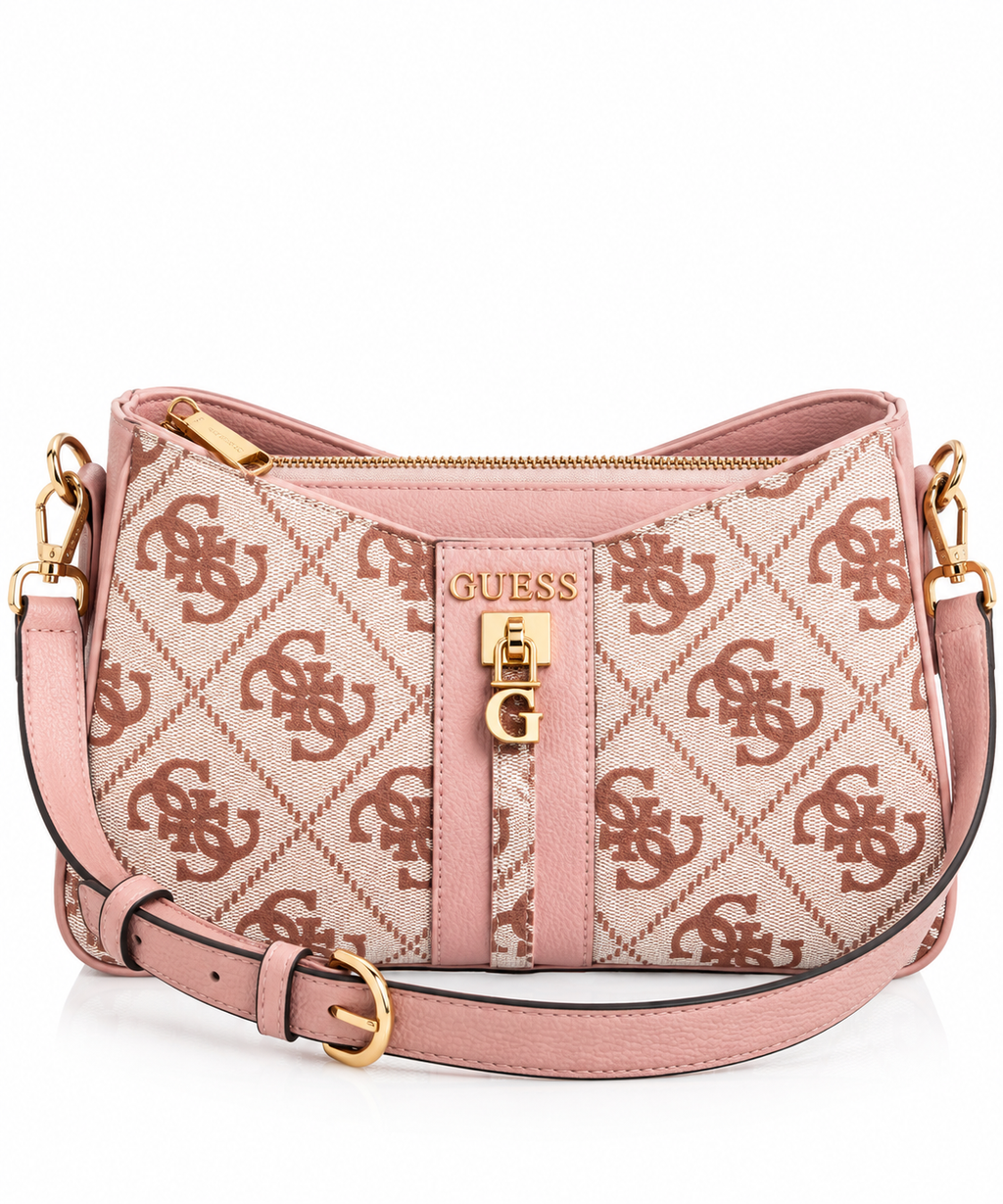 Monogram Pudra Pembe Omuz Çantası